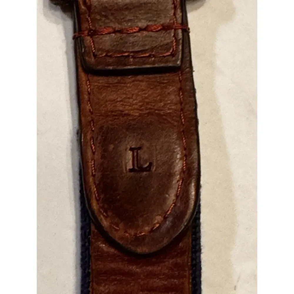 Youth Smathers & Branson Large Hand Crafted Needlepoint Belt Kids Boys Blue Golf